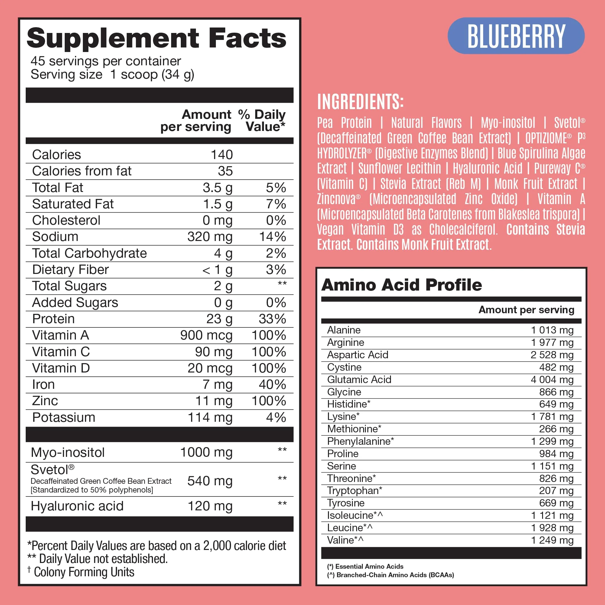 Fitmingo Plant Based Protein Powder - Blueberry Flavor - 3.3lbs - Image 5