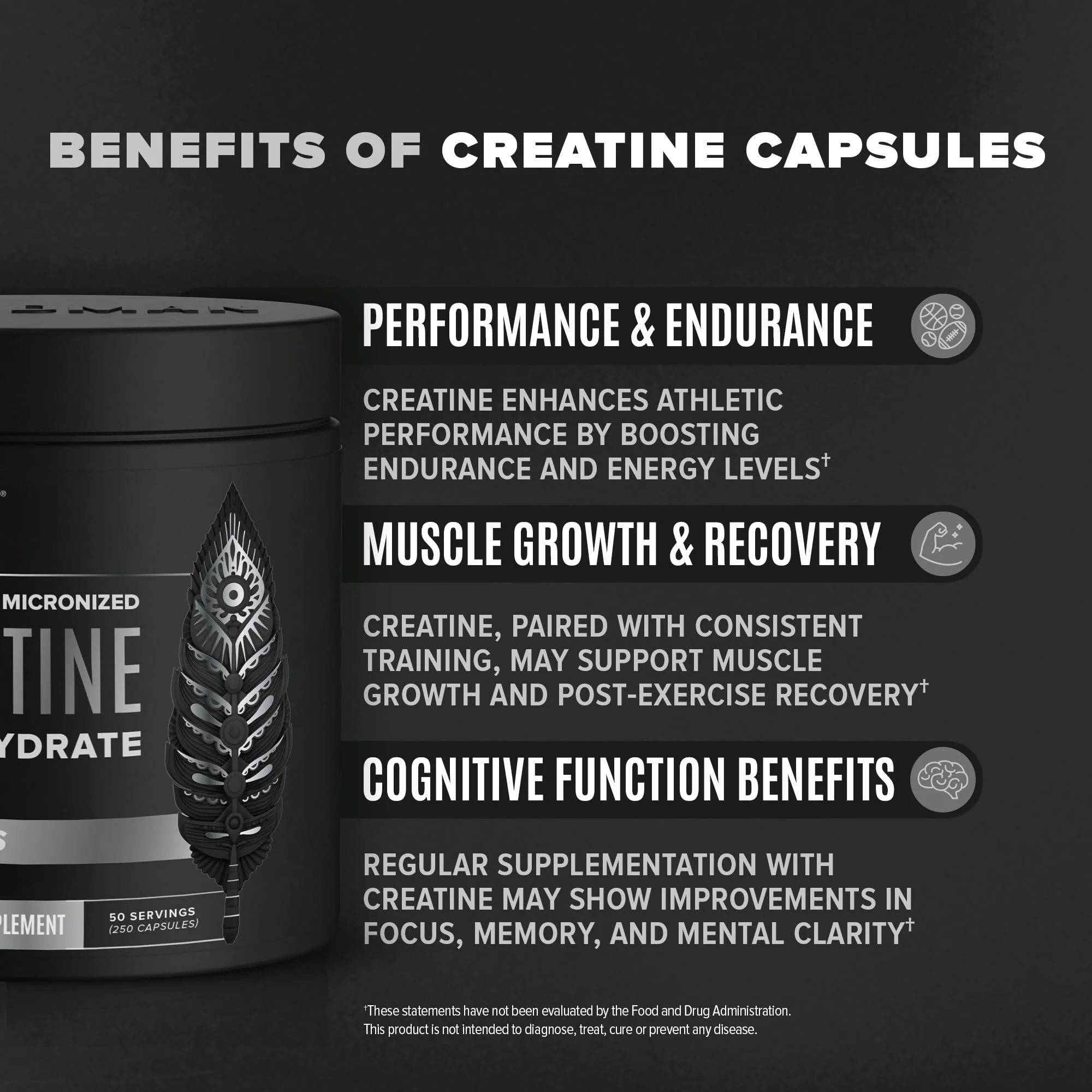 High-Purity Micronized Creatine Monohydrate in Capsules - 250 Capsules PACK - Image 5